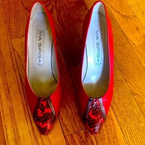 Red and Black Via Spiga Heels
